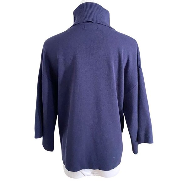 PRETTY LAVISH HAYDEN KIMONO SLEEVE TURTLENECK JUMPER SWEATER IN NAVY - XS - Picture 5 of 11